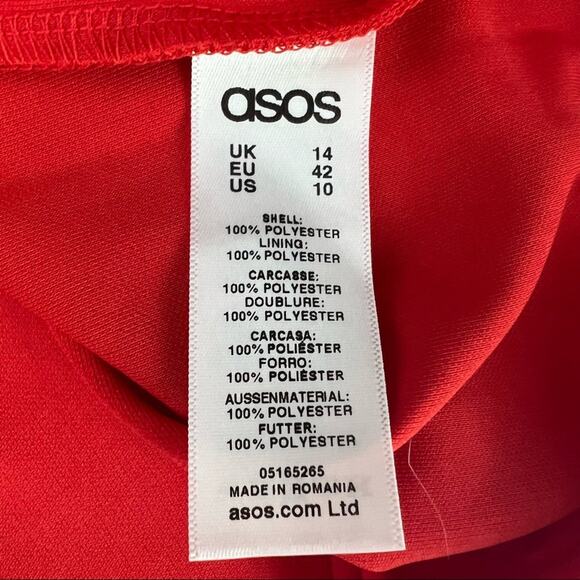 ASOS US 10 NWT Red Lace Back Cold Shoulder Mini A Line Skater Dress - Picture 7 of 7